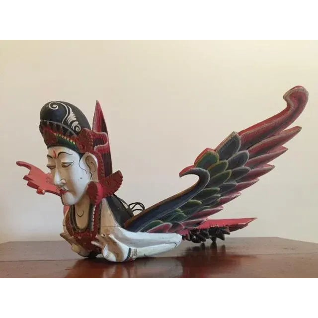 Vintage Balinese Flying Garuda Carved Sculpture For Sale - Image 4 of 13