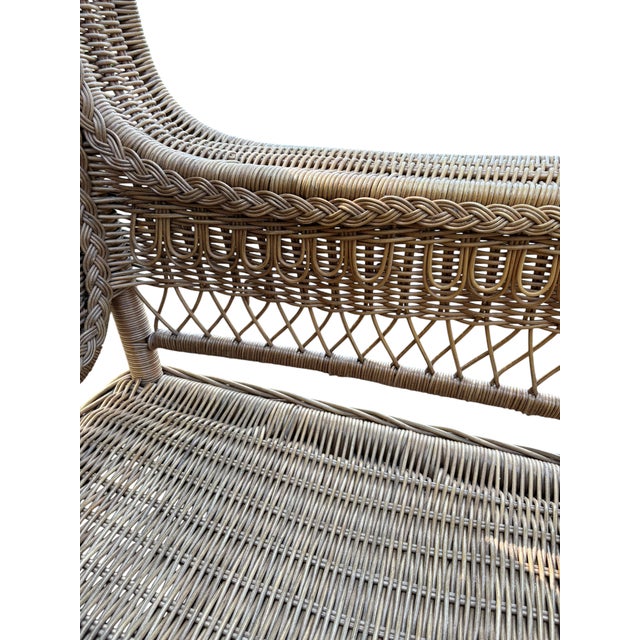 Tan Late 20th Century Ralph Lauren Safari Collection Tan Wicker Rocking Chair For Sale - Image 8 of 18