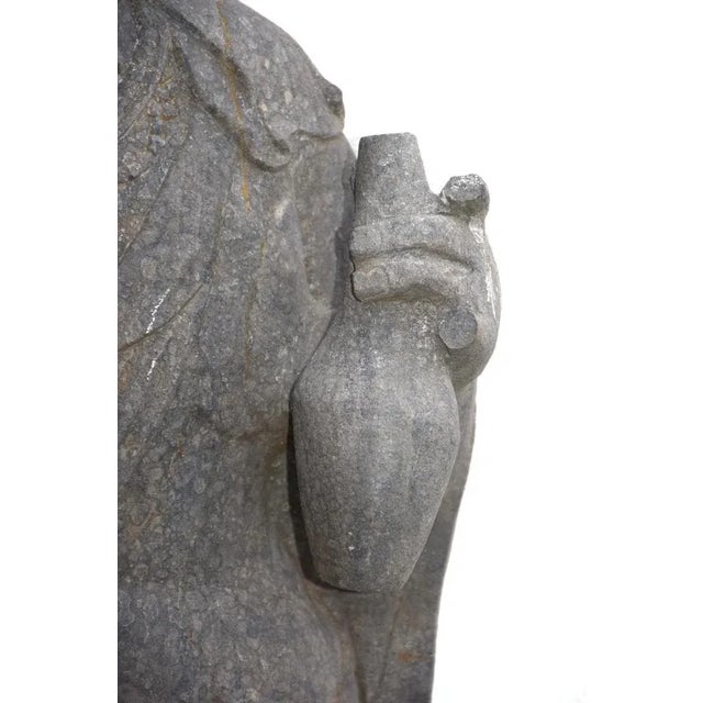 Stone Khmer Artist, Bodhisttra Avalokiteshvara Buddha Sculpture, 18th Century, Basalt For Sale - Image 7 of 10