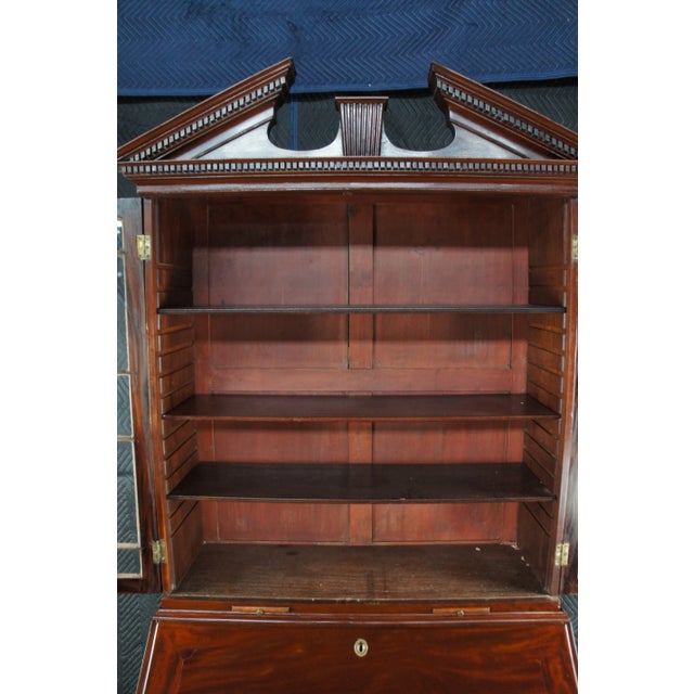 Antique Late 18th Century George III Mahogany Bureau Secretary Desk & Bookcase For Sale - Image 13 of 18