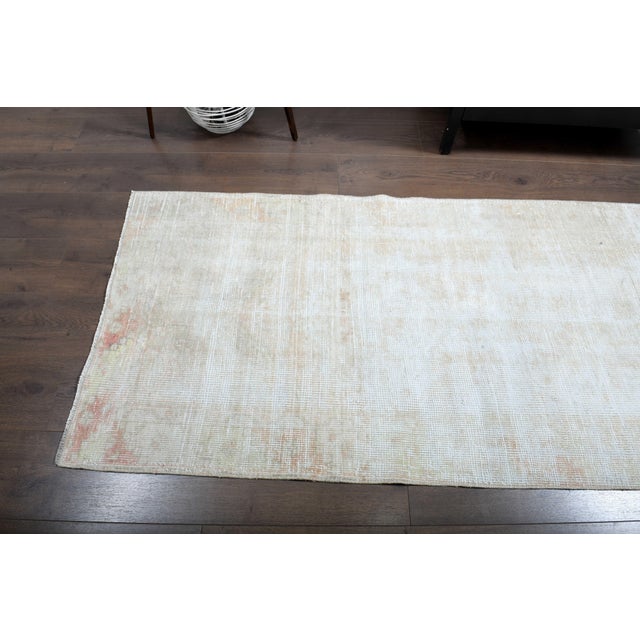 1970s Vintage Handmade Wool Cotton Turkish Beige Area Rug For Sale In San Francisco - Image 6 of 11