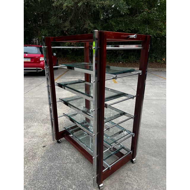 1970s Vintage Polo Ralph Lauren Display Store Shelf on Wheels For Sale - Image 5 of 9