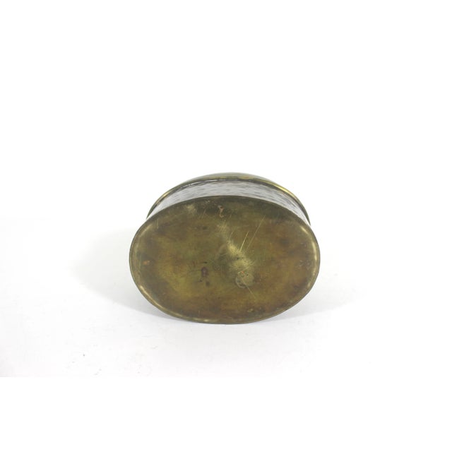 Vintage Hammered Brass Box With Lid For Sale - Image 4 of 9