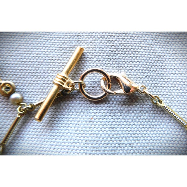 Vintage Art Deco Four Gold Fob Bracelet For Sale - Image 4 of 10