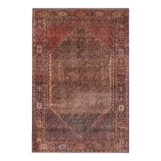 Antique Sarouk Small Scatter Size Wool Ivory Rug For Sale