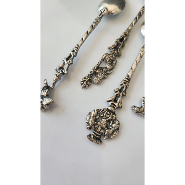 Mid 20th Century Italian Figural Silverplate Demitasse Spoons – Set of 6 For Sale - Image 9 of 15