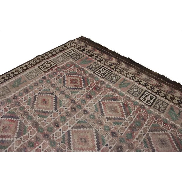 Brown Afghan Kilim Rug, 1980s For Sale - Image 8 of 12