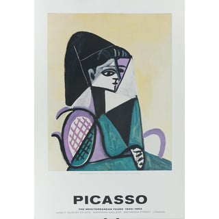 Poster with Portrait of a Woman in a Green Dress after Pablo Picasso For Sale