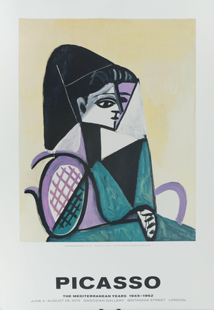 Poster with Portrait of a Woman in a Green Dress after Pablo Picasso