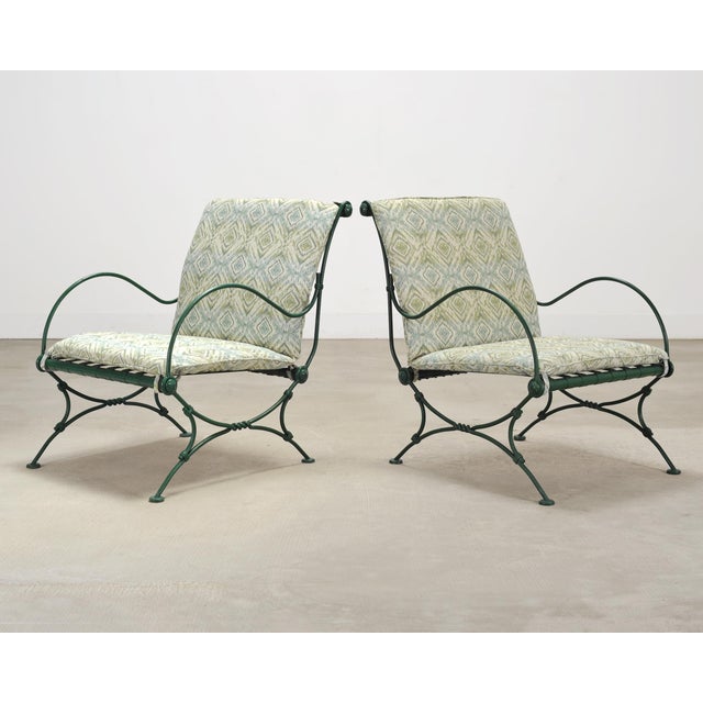 Set of Four o.w. Lee Iron Garden Lounge Chairs and Two Ottomans For Sale In Sacramento - Image 6 of 18