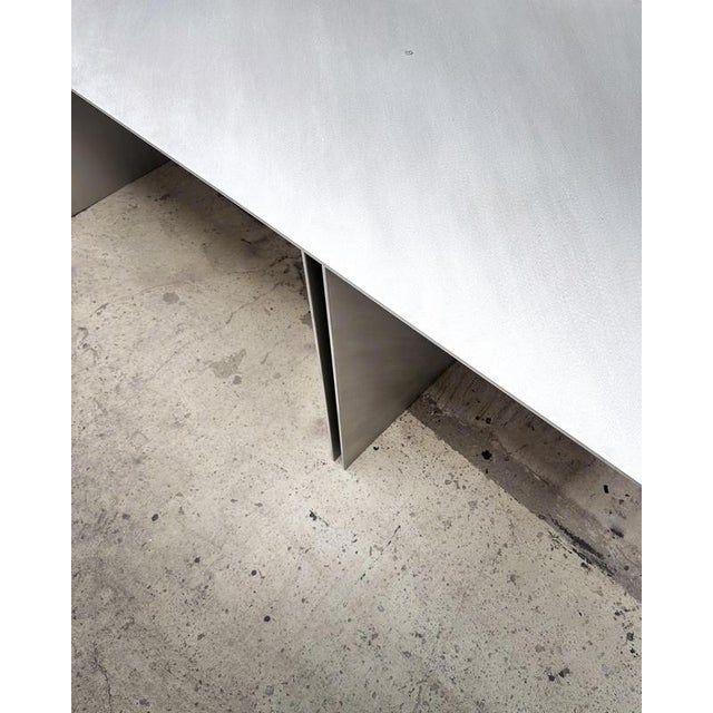 Dining Table in Hand Ground Aluminium by Case Studios For Sale - Image 4 of 7