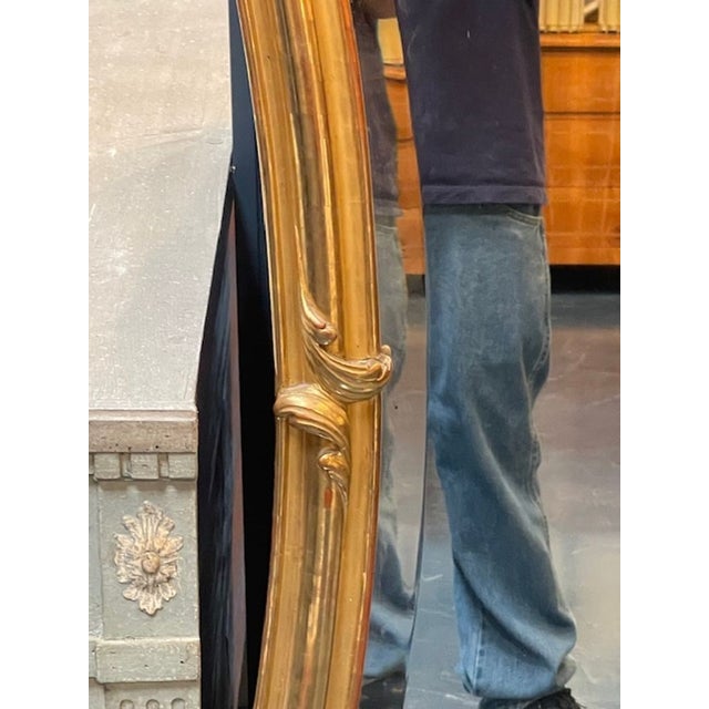 Wood Large 19th C. French Louis XV Giltwood Shaped Mirror For Sale - Image 7 of 9