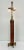 High "Skyscrape" table lamp made of teak and brass. Stately designed as a tower block. In very good condition, weight...