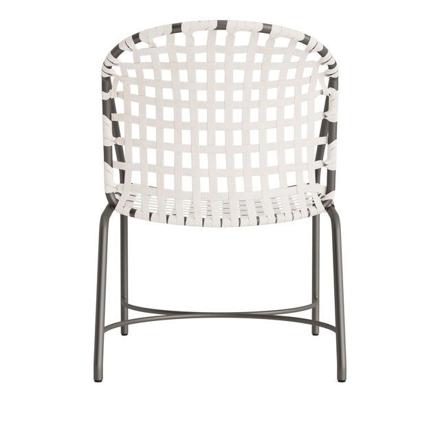 Brown Jordan Brown Jordan Kantan Aluminum Suncloth Arm Chair, Mica frame with White fabric For Sale - Image 4 of 11