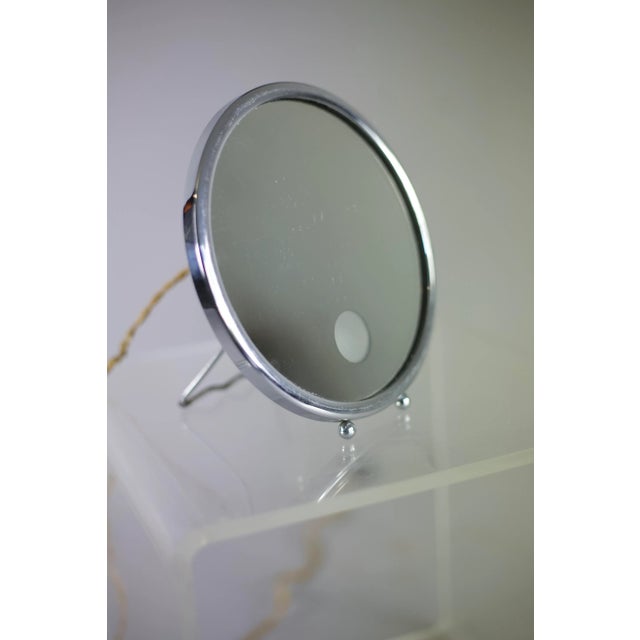 French Silver Illuminating Mirror, 1950s For Sale - Image 10 of 14