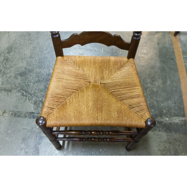 Late 20th Century Ladder Back Chair With Reed Seat For Sale - Image 5 of 5