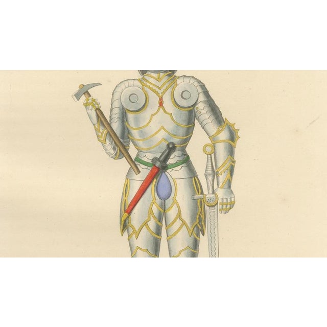 Paper Camille Bonnard, Joan of Arc in Armor, Hand-Colored Lithograph, 1845 For Sale - Image 7 of 10