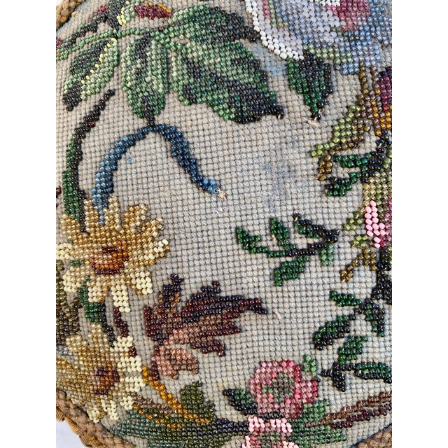 Late 19th Century Antique, English, Victorian, Hand - Beaded Footstool For Sale In Salt Lake City - Image 6 of 8