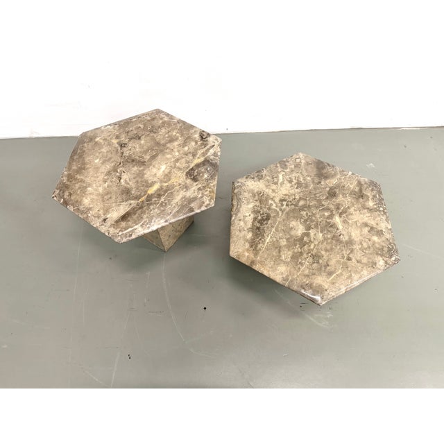 This stunning pair of vintage coffee tables perfectly captures the essence of 1970s modernist design: bold geometric lines...