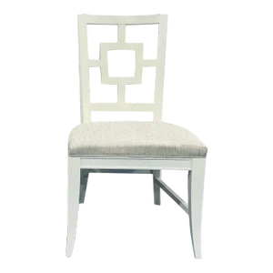 Modern White Geometric Back Side Chair