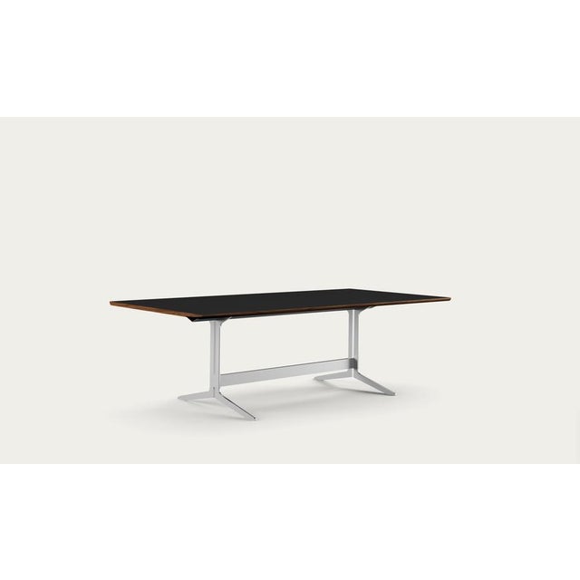 Salto and sigsgaard council table tabletop rectangular: black linoleum + solid edges: walnut for one collection the design...