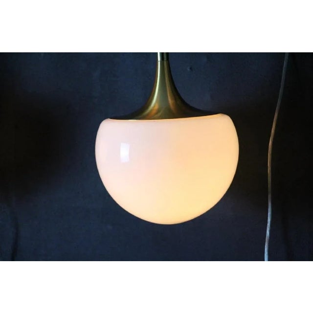 Mid-Century Modern Sconces in Brass & White Glass by Sciolari for Stilnovo, 1960s, Set of 2 For Sale - Image 4 of 13