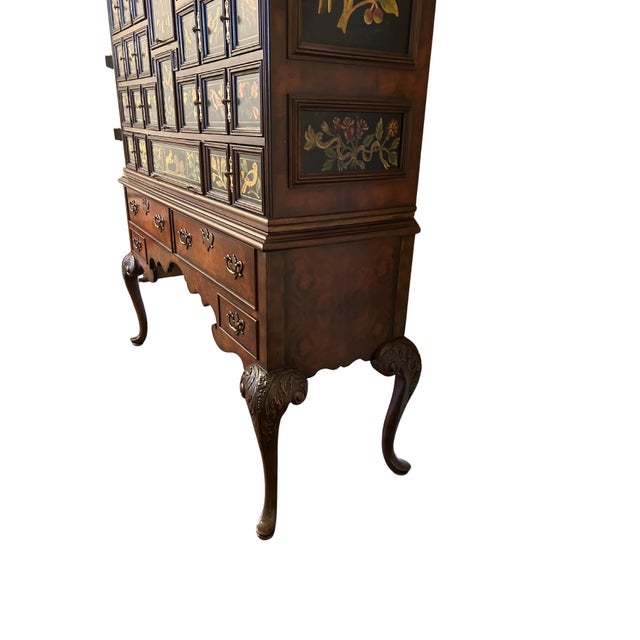 Maitland - Smith Late 20th Century Maitland-Smith Hand-Painted Chinoiserie Apothecary Cabinet on Queen Ann Style Stand For Sale - Image 4 of 10