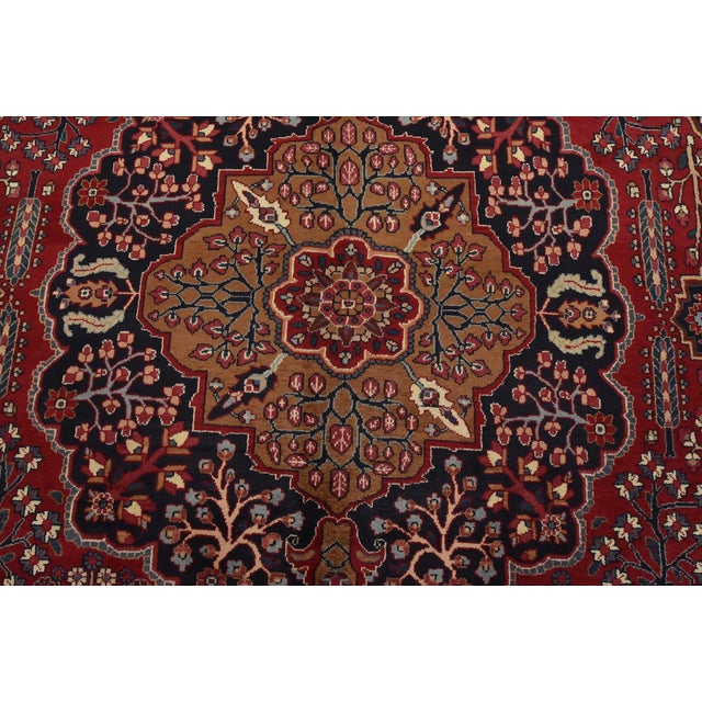 Mahvelat Rug 10′ X 13’2” Red Wool Vintage Traditional Hand-Knotted Carpet For Sale In Philadelphia - Image 6 of 15