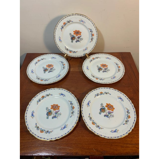 1980s 1980s Royal Limoges Persian Rouge Porcelain Appetizer Plates Set of 5 For Sale - Image 5 of 8