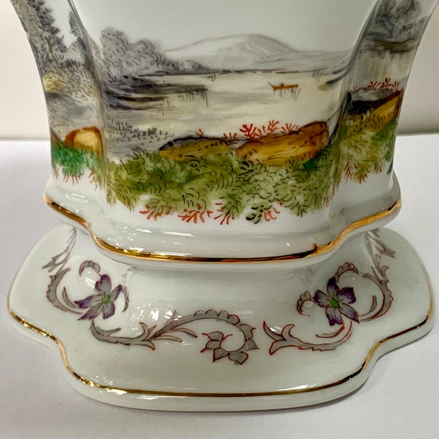 Early 20th Century Dresden Hand Painted Porcelain Jardinière With Exotic Figural Scenes For Sale In Philadelphia - Image 6 of 18