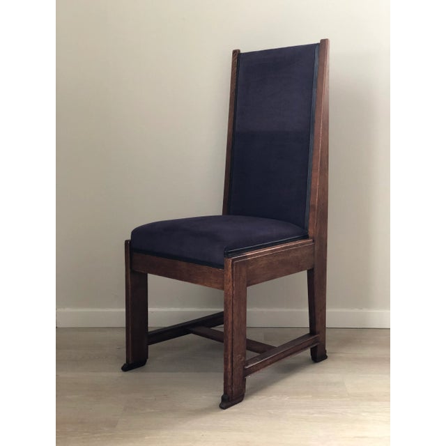 These exceptional Art Deco dining chairs, designed by Frits Spanjaard for 'The Haagse School' in the 1930s, showcase the...