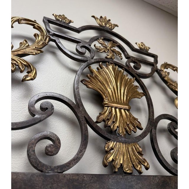 Late 20th Century La Barge Large Gilt Bronze & Scrolled Wrought Iron Wall Mirror For Sale - Image 5 of 10