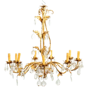Mdi-Century Gilded 8 Stem Chandelier