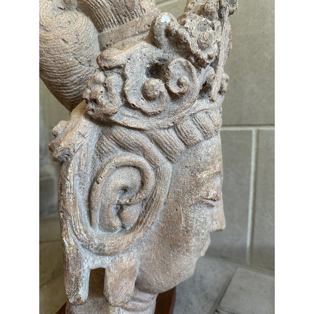 Large Stone Guanyin Buddhist Sculpture For Sale - Image 9 of 9