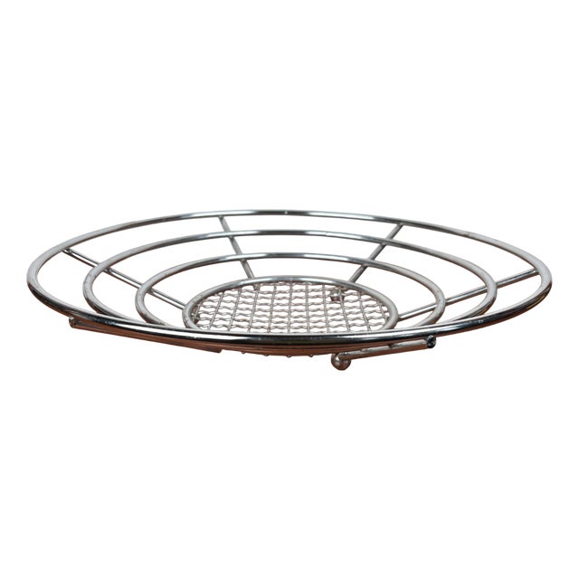 Postmodern Metal Mesh Fruit Bowl, 1980s For Sale