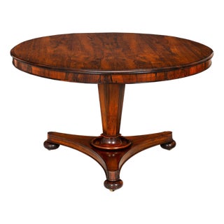 Regency Rosewood Antique Circular Center Table, English Circa 1825 For Sale