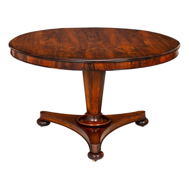 Regency Rosewood Antique Circular Center Table, English Circa 1825 For Sale