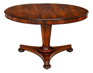 Regency Rosewood Antique Circular Center Table, English Circa 1825