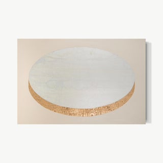 Rebecca Koury "Opal Eclipse" Taupe Gold Eclipse Contemporary Abstract, Acrylic and Mixed Media on Canvas, Carmel California Art, Future Forward, 2026 For Sale
