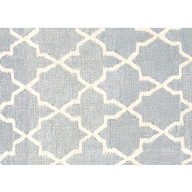 Contemporary Egyptian Kilim. Hand woven in modern designs with wool on cotton foundation in the Fustat region of the Nile...