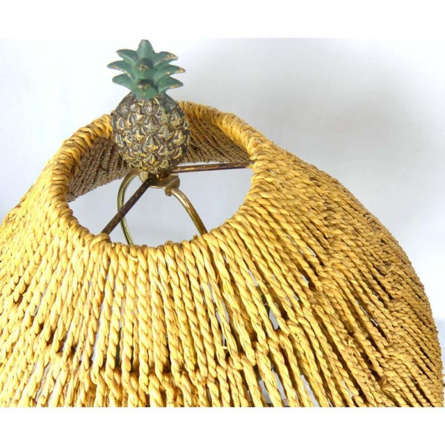 1970s 1970s Painted and Bronzed Banana Tree Tiki-Style Lamps - A Pair For Sale - Image 5 of 5