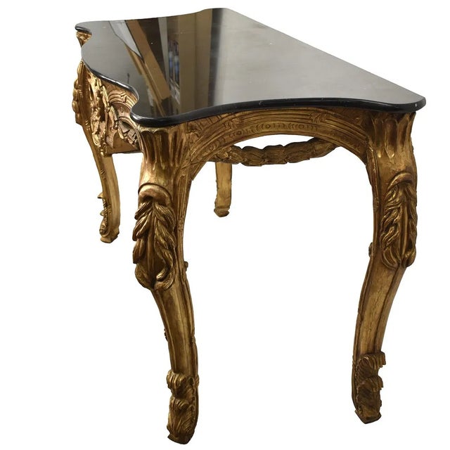 1960s French Style Marble Top Console Table For Sale - Image 4 of 8
