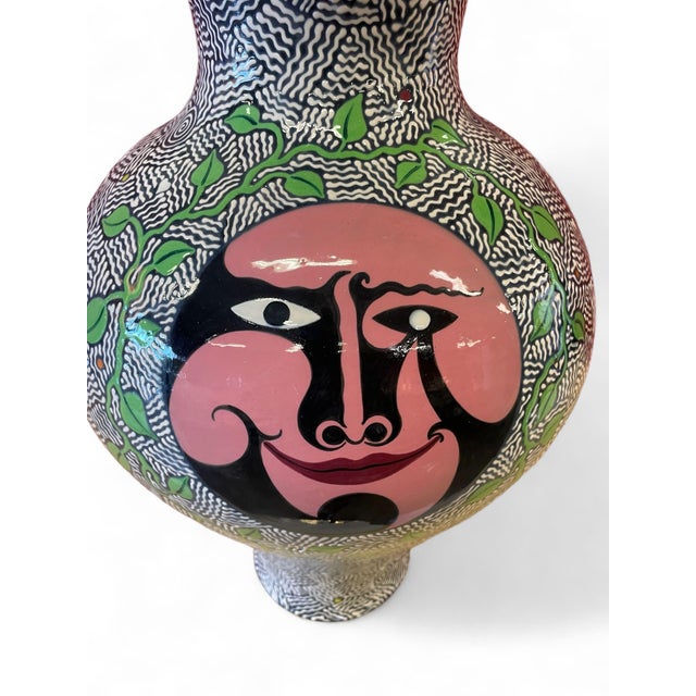 Ceramic 1980s Patrick Dougherty Monumental Pitcher Clayworks Belleville, Kentucky 22" Tall For Sale - Image 7 of 12