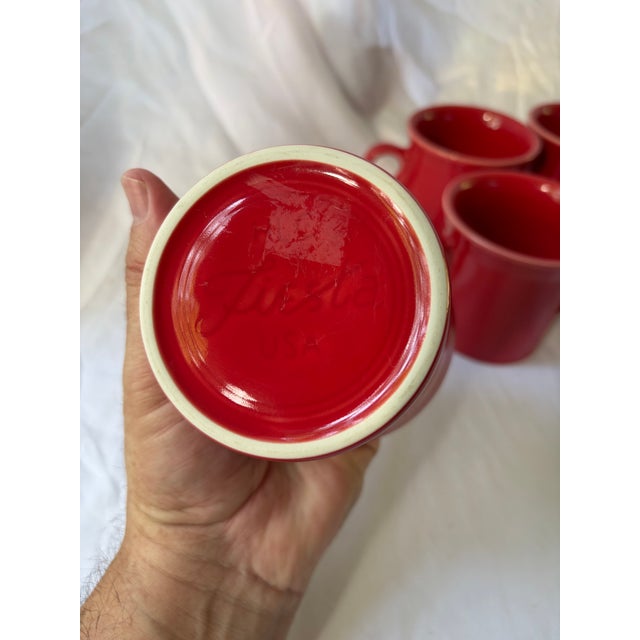 Modern Red Fiesta Ware Coffee Cups Set of 8 For Sale - Image 3 of 4