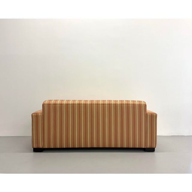 Wood Vintage Postmodern Striped Sofa For Sale - Image 7 of 7