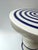 Ceramic Contemporary Pair of Blue and White Ceramic Stripe Side Tables. Italy For Sale - Image 7 of 12