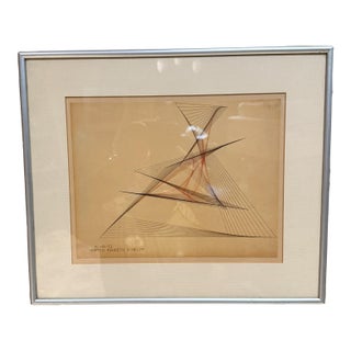 1943 Art Ink on Paper Abstract Drawing Signed Winkler For Sale