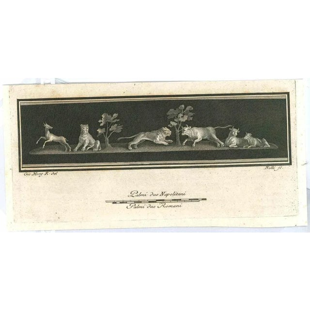 Ancient roman frescoes from the series "antiquities of herculaneum", is an original etching on paper realized by giovanni...