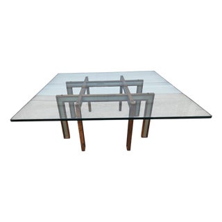 1970s Danish Modern Rosewood Aluminum Coffee Table Attributed to Henning Korch For Sale