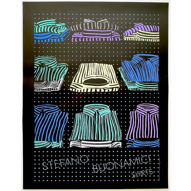 Stefano Buonamici Vintage 1980's " Shirts " Postmodern Fine Art Silkscreen Print Italian Pop Art Poster For Sale - Image 9 of 9